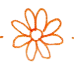 motif fleur orange