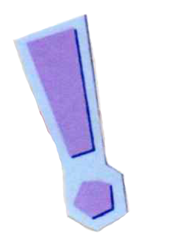 sticker violet et bleu point d'exclamation
