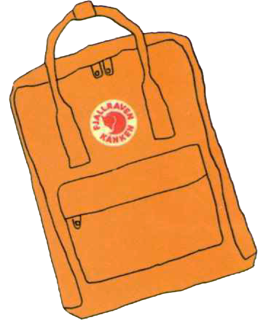 sac a dos orange sticker